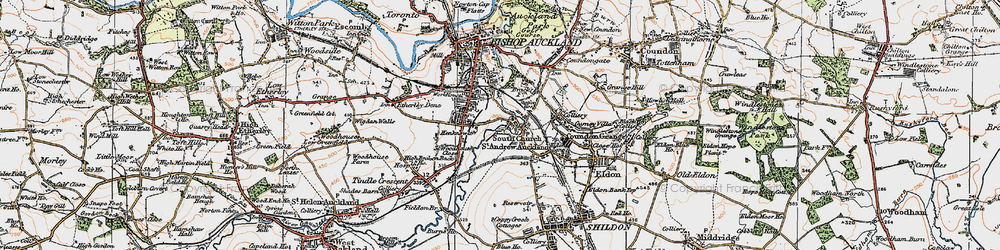 Old map of South Church in 1925