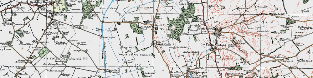 Old map of South Cliffe in 1924