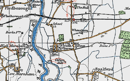 Old map of South Clifton in 1923