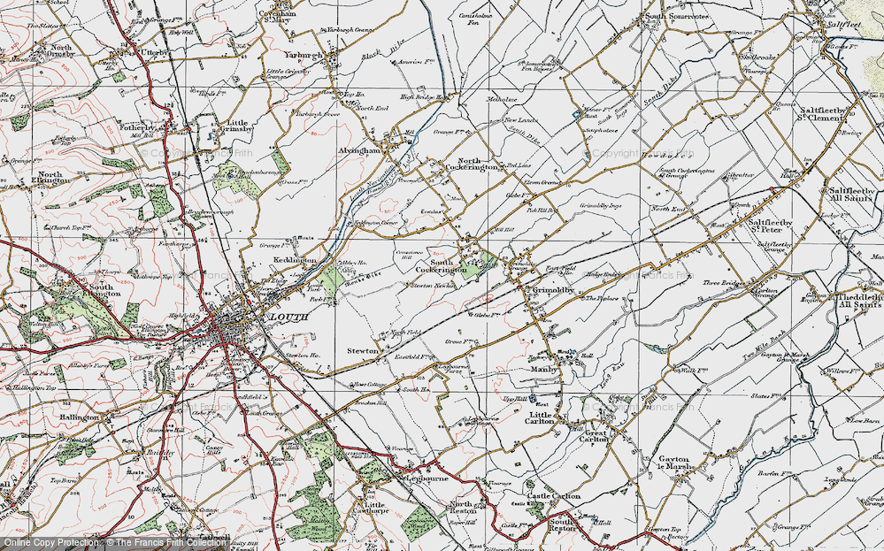 Old Map of South Cockerington, 1923 in 1923