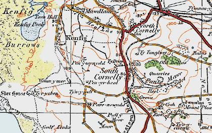 Old map of South Cornelly in 1922