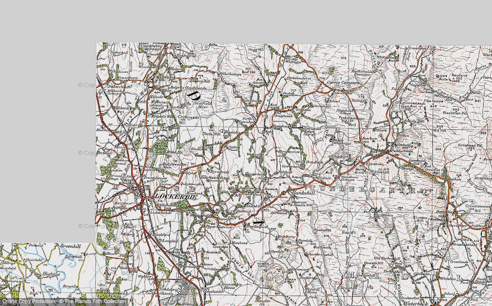 Old Map of Historic Map covering Balstack in 1925