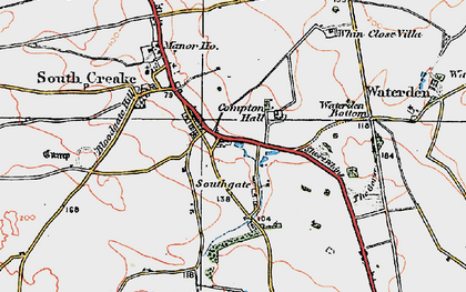 Old map of South Creake in 1921