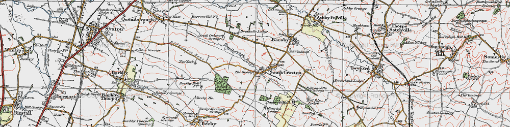 Old map of Barkby Holt in 1921
