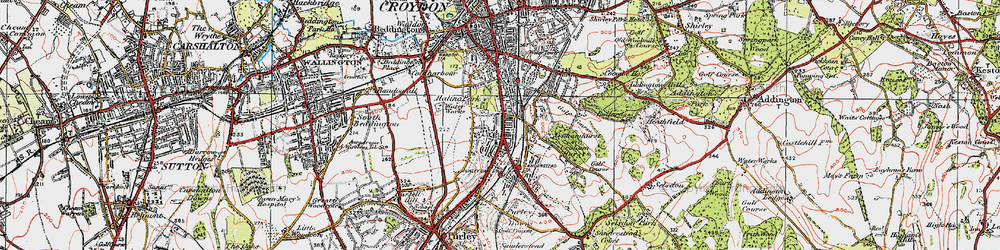 Old map of South Croydon in 1920
