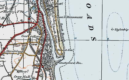 Old map of South Denes in 1922