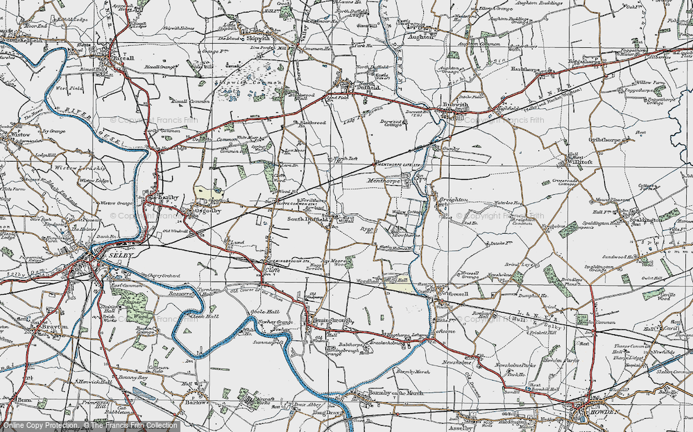 Old Map of Historic Map covering Bowland Ho in 1924