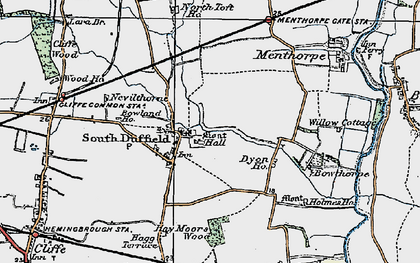 Old map of Bowthorpe Hall in 1924