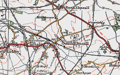 Old map of South Elmsall in 1924