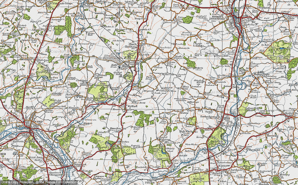 Old Map of Historic Map covering St Elizabeth's School & Home in 1919