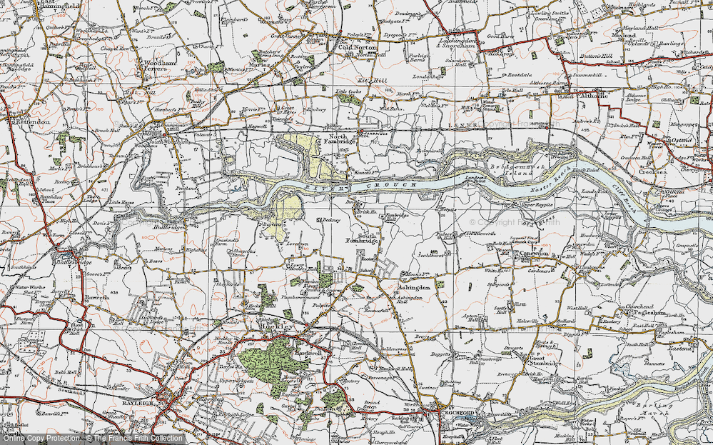 Old Map of South Fambridge, 1921 in 1921