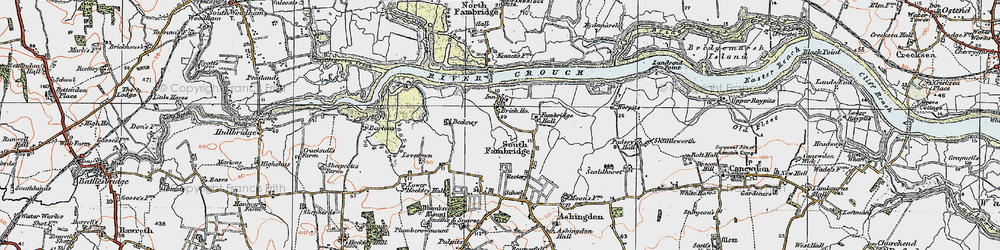 Old map of South Fambridge in 1921