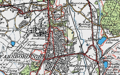 Old map of South Farnborough in 1919