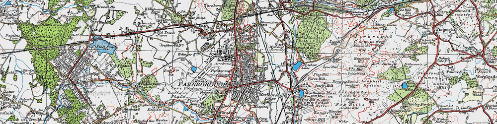 Old map of South Farnborough in 1919