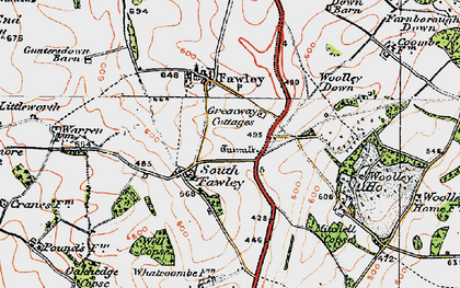 Old map of Whatcombe in 1919