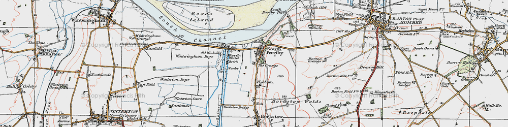 Old map of South Ferriby in 1924
