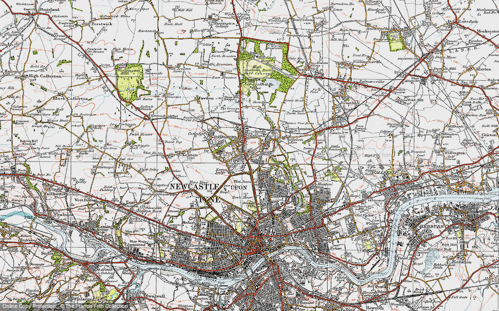 Old Map of South Gosforth, 1925 in 1925