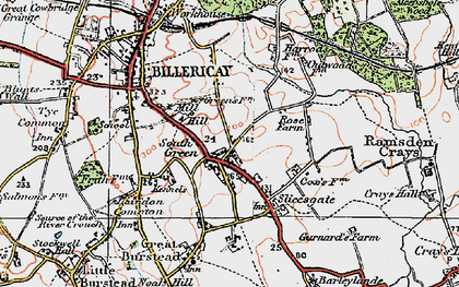 Old map of South Green in 1920