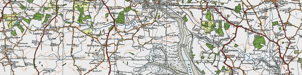 Old map of Langenhoe Marsh in 1921