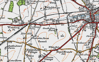 Old map of South Ham in 1919