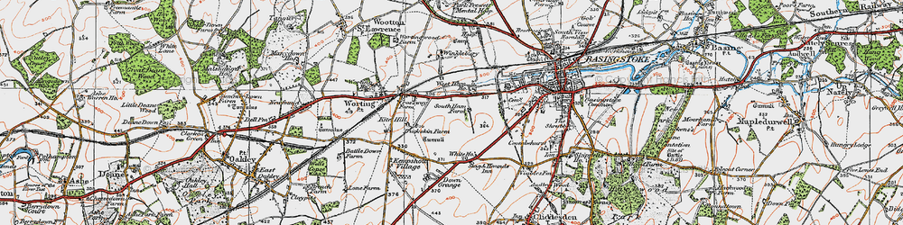 Old map of South Ham in 1919