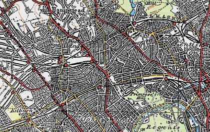Old map of South Hampstead in 1920