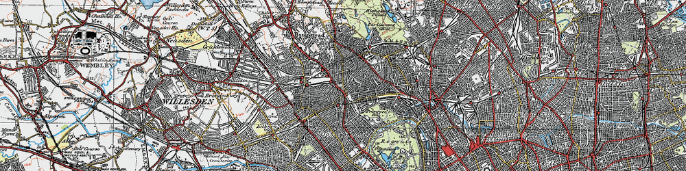 Old map of South Hampstead in 1920