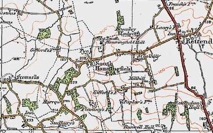 Old map of South Hanningfield in 1921