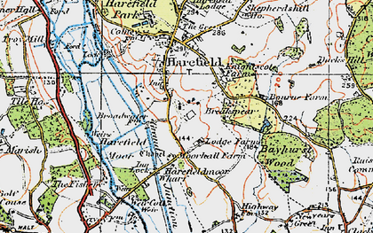 Old map of South Harefield in 1920