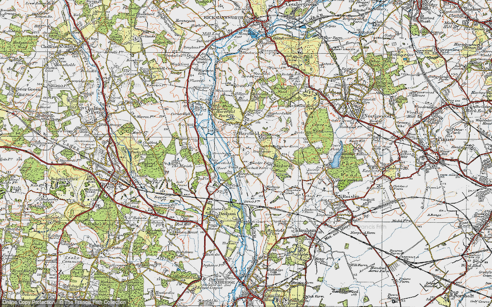 Historic Ordnance Survey Map Of South Harefield 1920