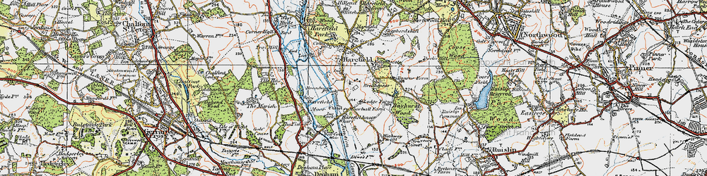 Old map of South Harefield in 1920