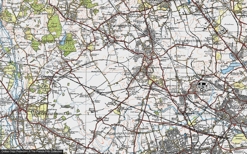 Old Map of South Harrow, 1920 in 1920