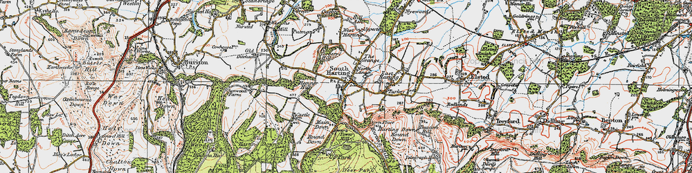 Old map of South Harting in 1919