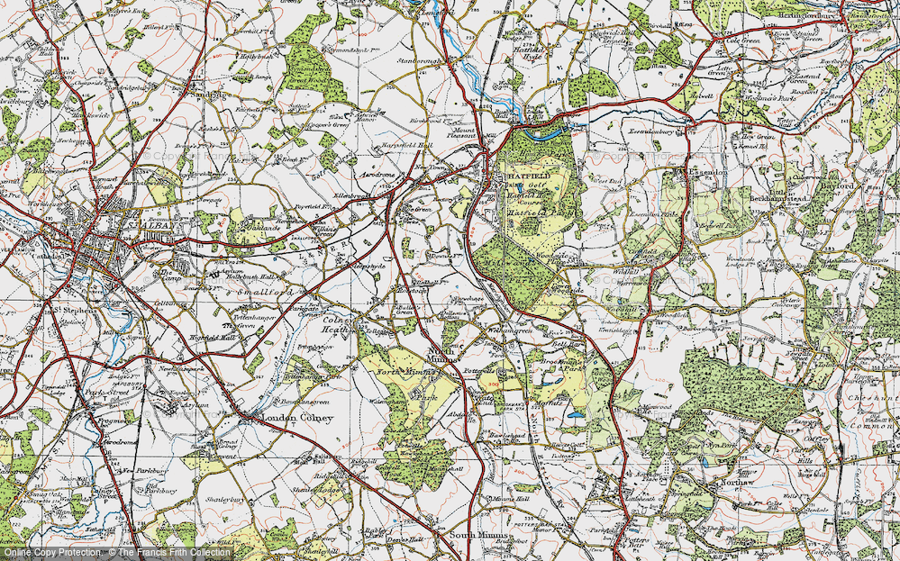 Old Map of South Hatfield, 1920 in 1920