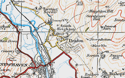 Old map of South Heighton in 1920
