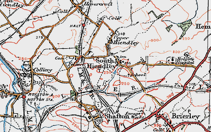 Old map of South Hiendley in 1924