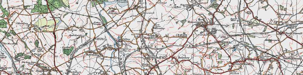 Old map of South Hiendley in 1924