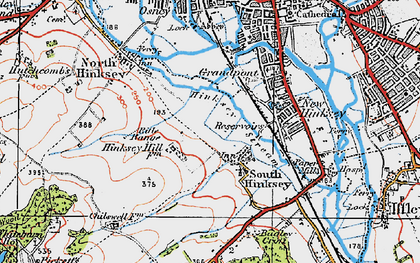 Old map of South Hinksey in 1919