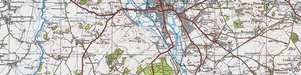 Old map of South Hinksey in 1919