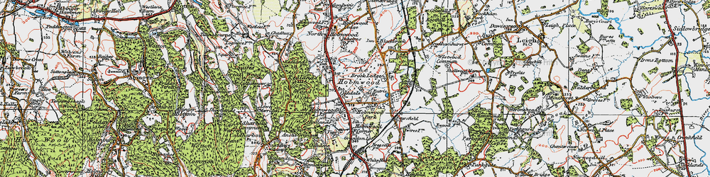 Old map of South Holmwood in 1920