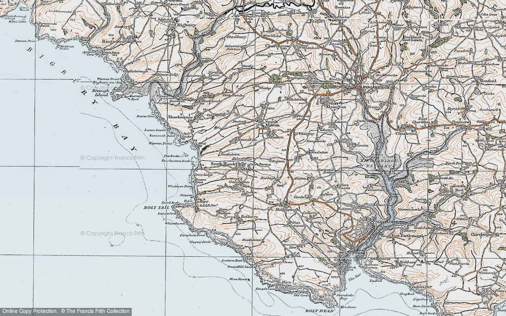 Old Map of South Huish, 1919 in 1919