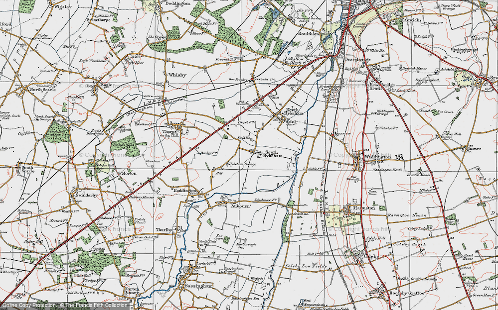 Old Map of South Hykeham, 1923 in 1923