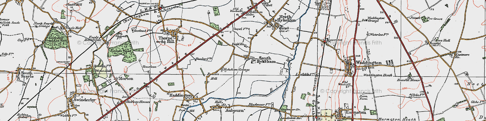 Old map of South Hykeham in 1923