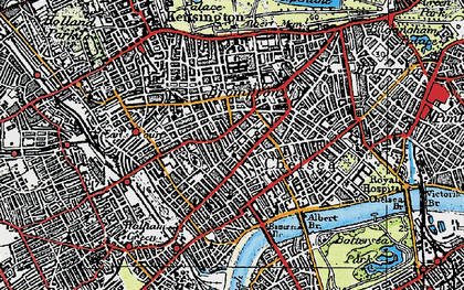 Old map of South Kensington in 1920