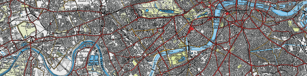 Old map of South Kensington in 1920