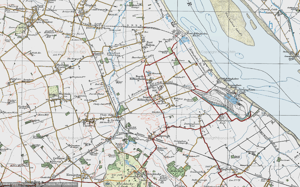 Old Map of South Killingholme, 1924 in 1924