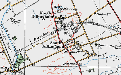 Old map of South Killingholme in 1924