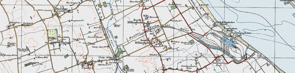 Old map of South Killingholme in 1924