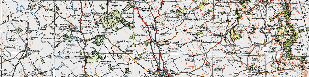 Old map of Abel Grange in 1925