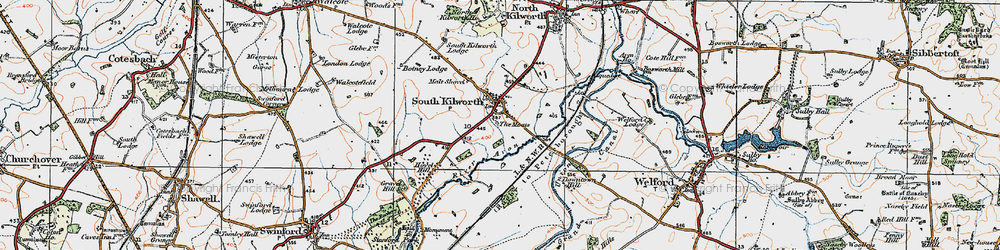 Old map of South Kilworth in 1920